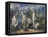 Cinq baigneurs-Paul Cézanne-Framed Stretched Canvas