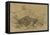 Cinq lions ou lionnes dans les rochers-Rosa Bonheur-Framed Stretched Canvas