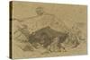 Cinq lions ou lionnes dans les rochers-Rosa Bonheur-Stretched Canvas