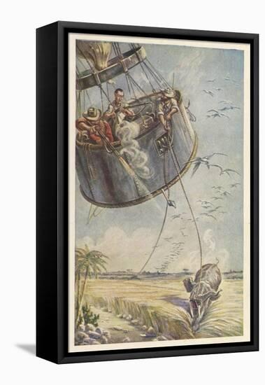 Cinq Semaines dans Un Ballon, Towed by an Elephant-null-Framed Stretched Canvas