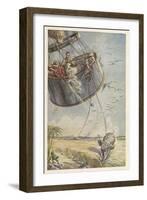 Cinq Semaines dans Un Ballon, Towed by an Elephant-null-Framed Art Print