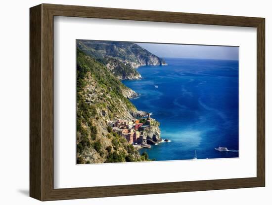 Cinque Terre Coast Scenic, Vernazza, Italy-George Oze-Framed Photographic Print