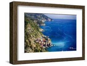 Cinque Terre Coast Scenic, Vernazza, Italy-George Oze-Framed Photographic Print