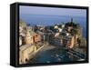 Cinque Terre / Coastal View and Village, Vernazza, Liguria, Italy-Steve Vidler-Framed Stretched Canvas