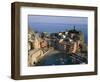 Cinque Terre / Coastal View and Village, Vernazza, Liguria, Italy-Steve Vidler-Framed Photographic Print