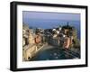 Cinque Terre / Coastal View and Village, Vernazza, Liguria, Italy-Steve Vidler-Framed Photographic Print