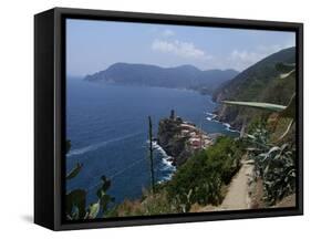 Cinque Terre Italy Vernazza-Marilyn Dunlap-Framed Stretched Canvas