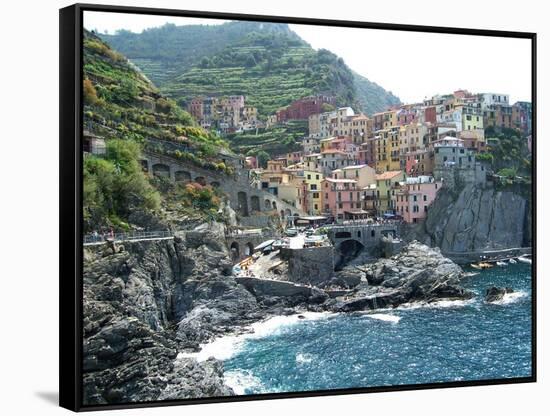 Cinque Terre Manarola-Marilyn Dunlap-Framed Stretched Canvas