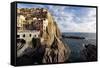 Cinque Terre Town On The Cliff, Mnarola, Italy-George Oze-Framed Stretched Canvas