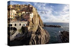 Cinque Terre Town On The Cliff, Mnarola, Italy-George Oze-Stretched Canvas