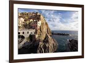 Cinque Terre Town On The Cliff, Mnarola, Italy-George Oze-Framed Photographic Print