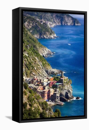Cinque Terre Towns on the Cliffs, Italy-George Oze-Framed Stretched Canvas