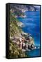 Cinque Terre Towns on the Cliffs, Italy-George Oze-Framed Stretched Canvas