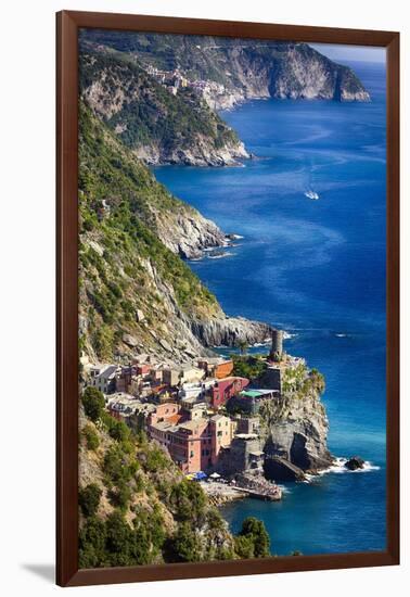 Cinque Terre Towns on the Cliffs, Italy-George Oze-Framed Photographic Print