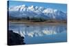 Cinquefoil Mountain Reflects in the Athabasca River, Jasper National Park, Canada-Richard Wright-Stretched Canvas