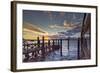 Cip's Club Restaurant and Mooring of the 5 Star Hotel Cipriani, at Sunset-Cahir Davitt-Framed Photographic Print