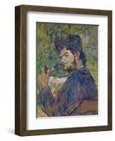 Cipa Godebski,  muse and model, wife of Tadee Natanson,1895. Oil on cardboard,52 x 40 cm-Henri de Toulouse-Lautrec-Framed Giclee Print