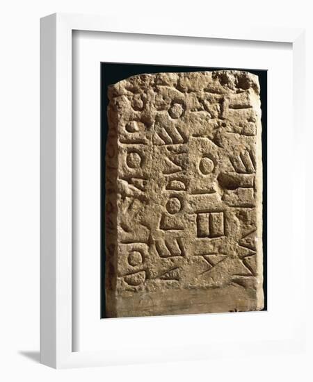 Cippus Said to Be from Roman Forum with Inscriptions in Ancient Latin-null-Framed Giclee Print