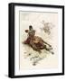 Circassian Soldier of the Czar's Escort Uses His Horse as Cover During a Firefight-L. Vallet-Framed Art Print