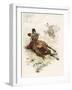 Circassian Soldier of the Czar's Escort Uses His Horse as Cover During a Firefight-L. Vallet-Framed Art Print