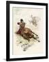 Circassian Soldier of the Czar's Escort Uses His Horse as Cover During a Firefight-L. Vallet-Framed Art Print