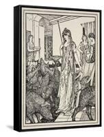 Circe Sends the Swine (The Companions of Ulysses) to the Styes, Frontispiece from 'Tales of the…-Henry Justice Ford-Framed Stretched Canvas