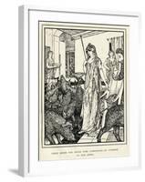 Circe the Sorceress Turns Odysseus' Men into Swine and Sends Them to the Styes-Henry Justice Ford-Framed Art Print