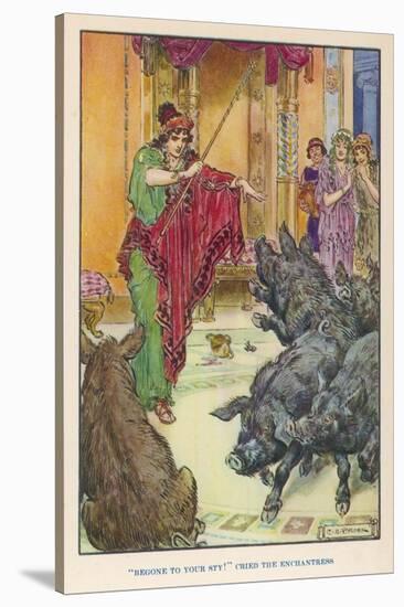 Circe the Sorceress Turns Odysseus' Men into Swine-null-Stretched Canvas