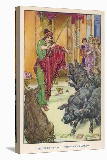 Circe the Sorceress Turns Odysseus' Men into Swine-null-Stretched Canvas