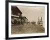 Circle City Saloon At The Docks Of Nome With Steamship-null-Framed Art Print