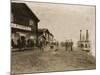 Circle City Saloon At The Docks Of Nome With Steamship-null-Mounted Art Print