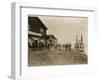 Circle City Saloon At The Docks Of Nome With Steamship-null-Framed Premium Giclee Print