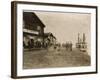 Circle City Saloon At The Docks Of Nome With Steamship-null-Framed Art Print