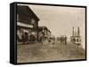 Circle City Saloon At The Docks Of Nome With Steamship-null-Framed Stretched Canvas