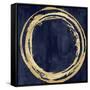 Circle Gold on Blue I-Natalie Harris-Framed Stretched Canvas