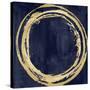 Circle Gold on Blue I-Natalie Harris-Stretched Canvas