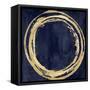 Circle Gold on Blue I-Natalie Harris-Framed Stretched Canvas