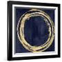 Circle Gold on Blue I-Natalie Harris-Framed Art Print