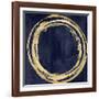 Circle Gold on Blue I-Natalie Harris-Framed Art Print