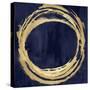 Circle Gold on Blue II-Natalie Harris-Stretched Canvas