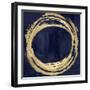 Circle Gold on Blue II-Natalie Harris-Framed Art Print