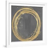 Circle Gold on Gray I-Natalie Harris-Framed Art Print