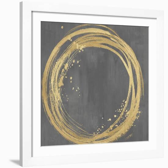 Circle Gold on Gray I-Natalie Harris-Framed Art Print