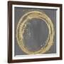 Circle Gold on Gray I-Natalie Harris-Framed Art Print