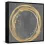 Circle Gold on Gray I-Natalie Harris-Framed Stretched Canvas