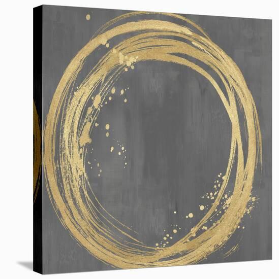 Circle Gold on Gray I-Natalie Harris-Stretched Canvas