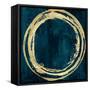 Circle Gold on Teal I-Natalie Harris-Framed Stretched Canvas