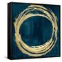 Circle Gold on Teal II-Natalie Harris-Framed Stretched Canvas