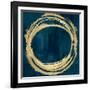 Circle Gold on Teal II-Natalie Harris-Framed Art Print