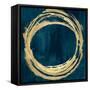 Circle Gold on Teal II-Natalie Harris-Framed Stretched Canvas